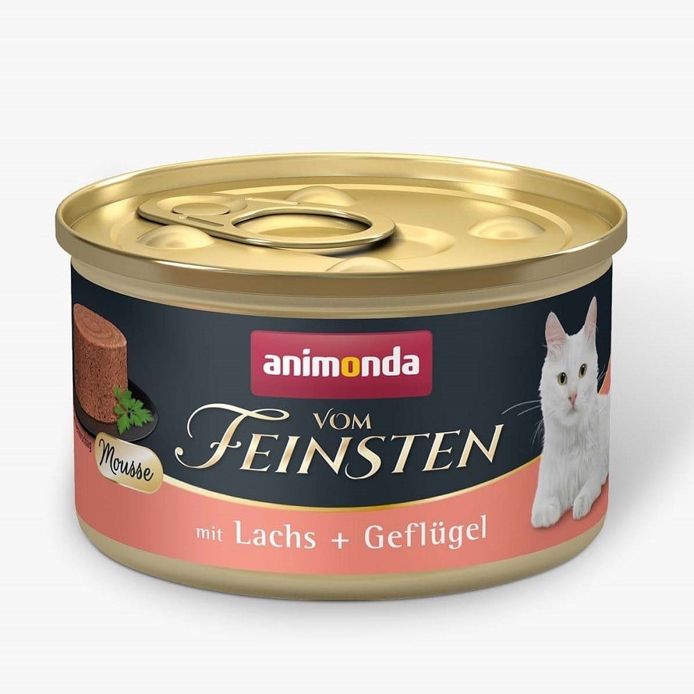 Animonda Vom Feinsten Somonlu ve Kümes Hayvanlı Yetişkin Kedi Konservesi 85g