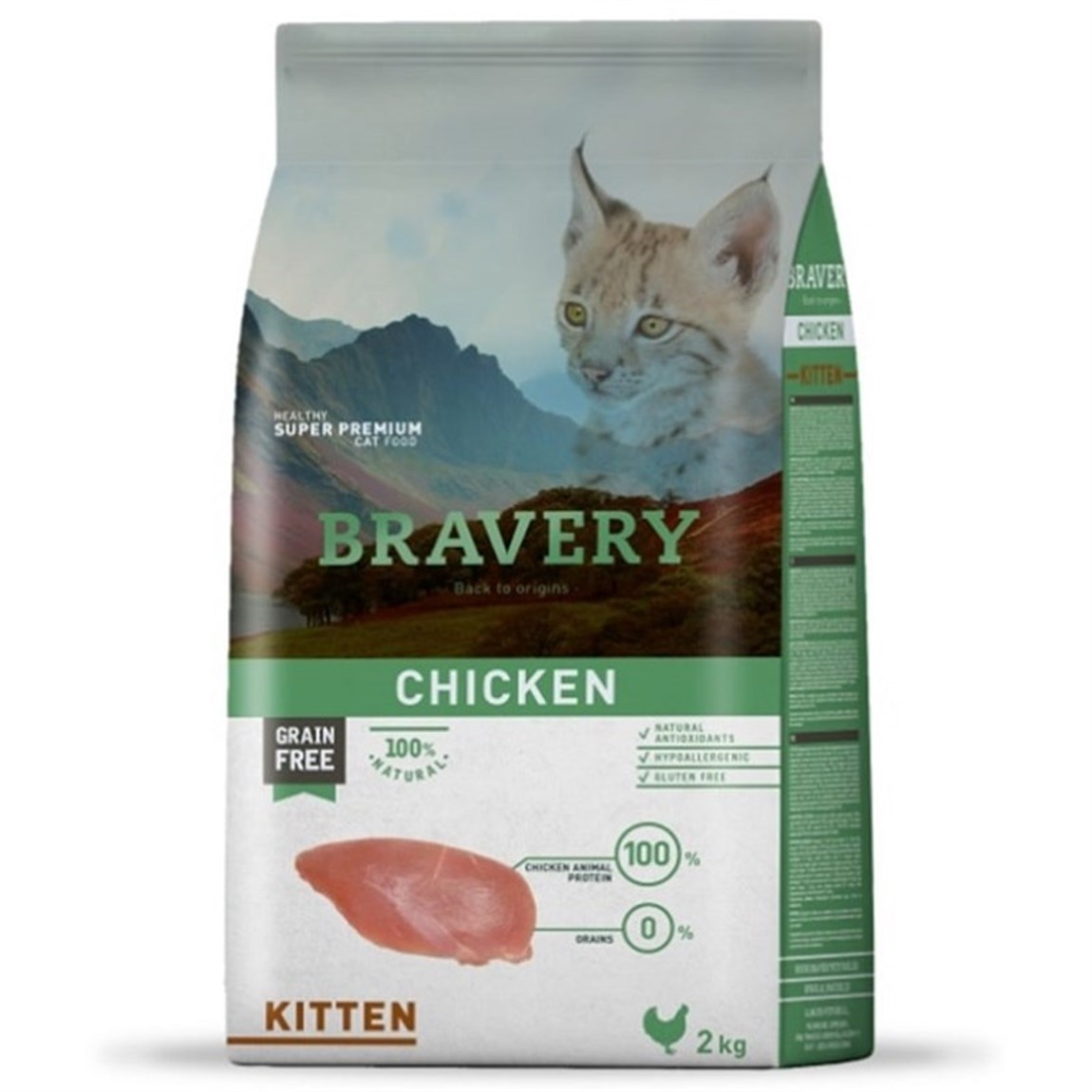 Bravery Kitten Tavuklu Yavru Kedi Maması 2 kg