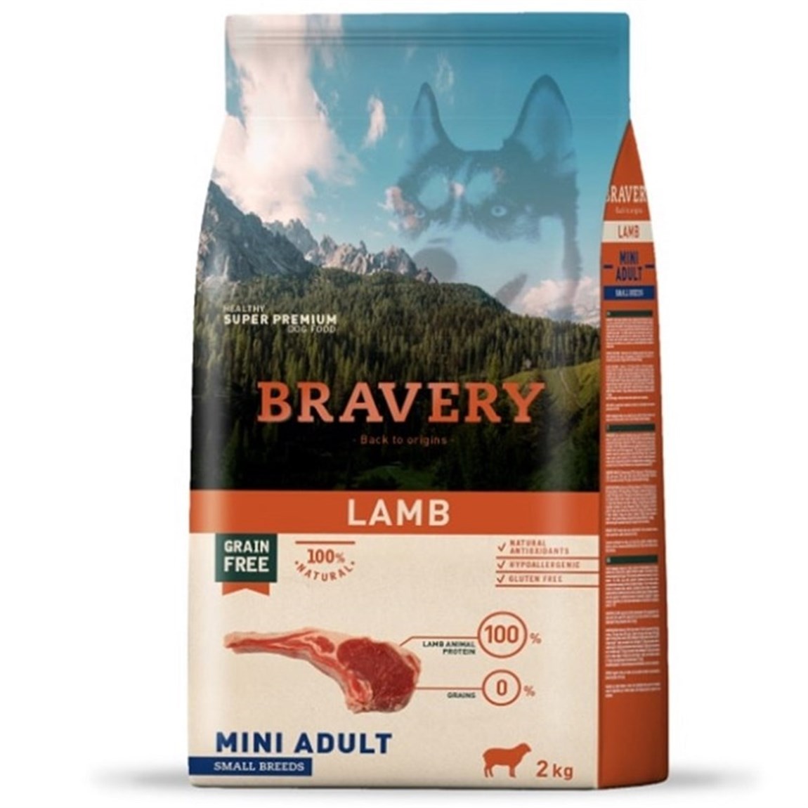 Bravery Lamb Kuzulu Küçük Irk Yetişkin Köpek Maması 2 kg