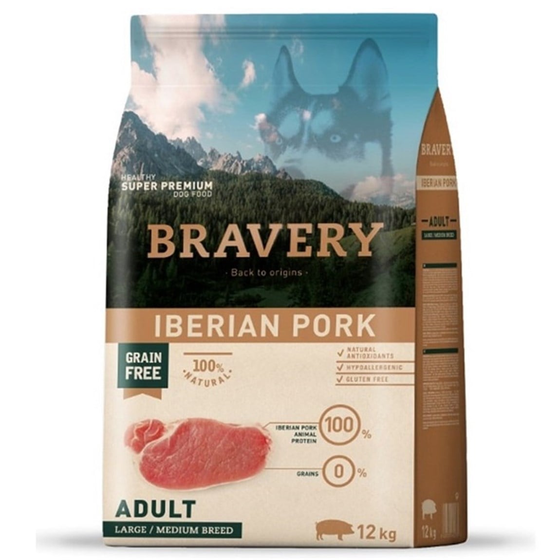 Bravery Pork Domuzlu Medium/Large Yetişkin Köpek Maması 12 kg