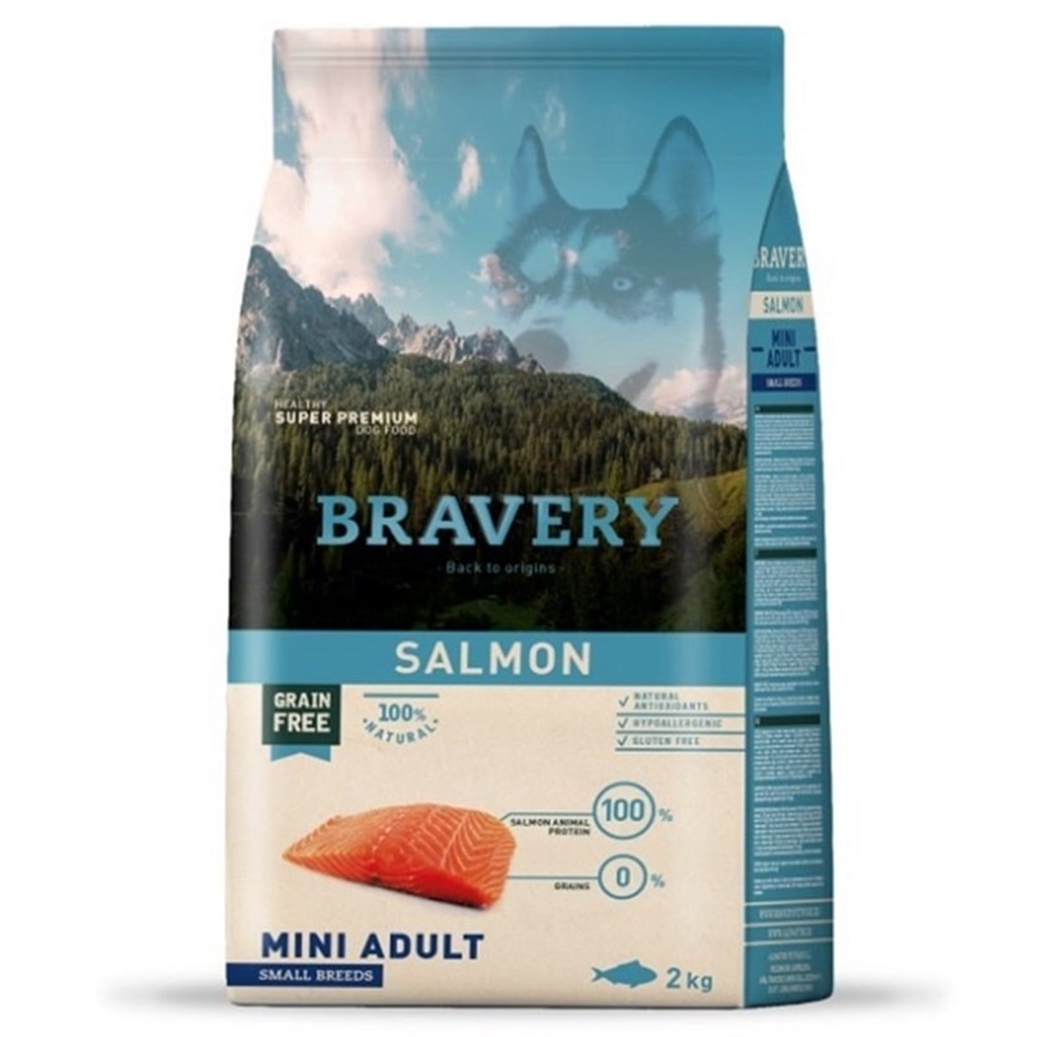 Bravery Somonlu Küçük Irk Yetişkin Köpek Maması 2 kg