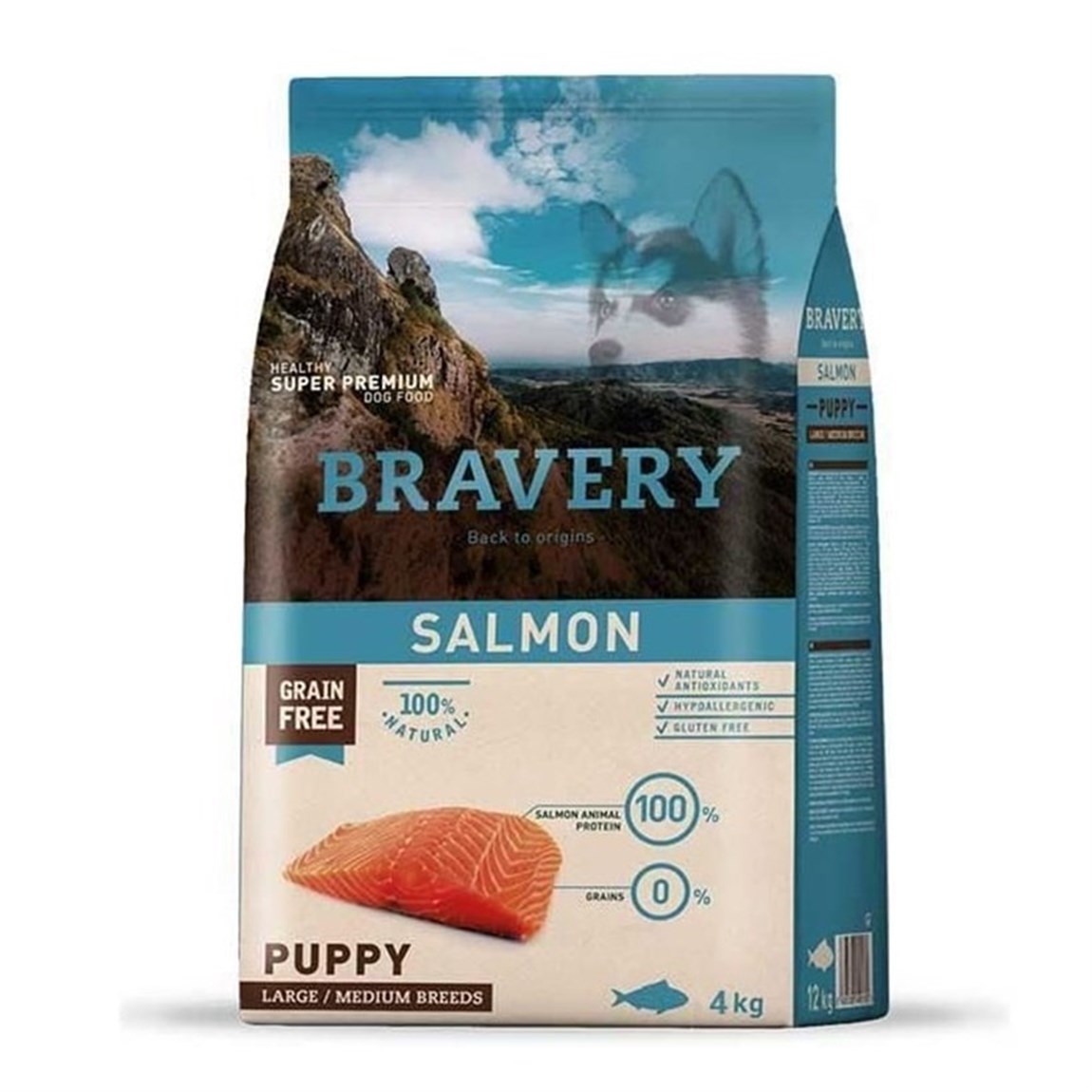 Bravery Somonlu Medium/Large Yavru Köpek Maması 4 kg