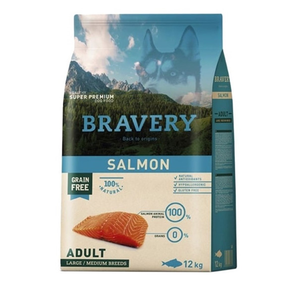 Bravery Somonlu Medium/Large Yetişkin Köpek Maması 12 kg