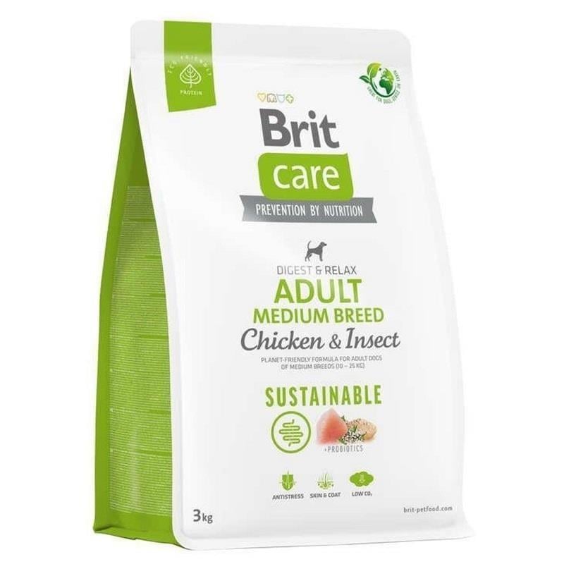 Brit Care Digest & Relax Tavuklu Larva Proteinli Orta Irk Yetişkin Köpek Maması 3kg