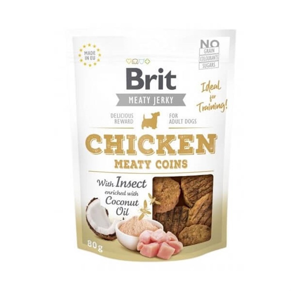 Brit Care Meaty Coins Tavuklu Hindistan Cevizi Yağlı Köpek Ödülü 80gr
