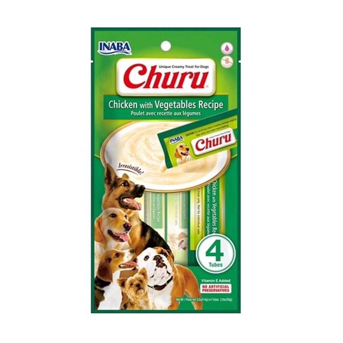 Ciao Churu Sebzeli Tavuklu Tamamlayacı Köpek Ödül Maması 4 x 14 Gr