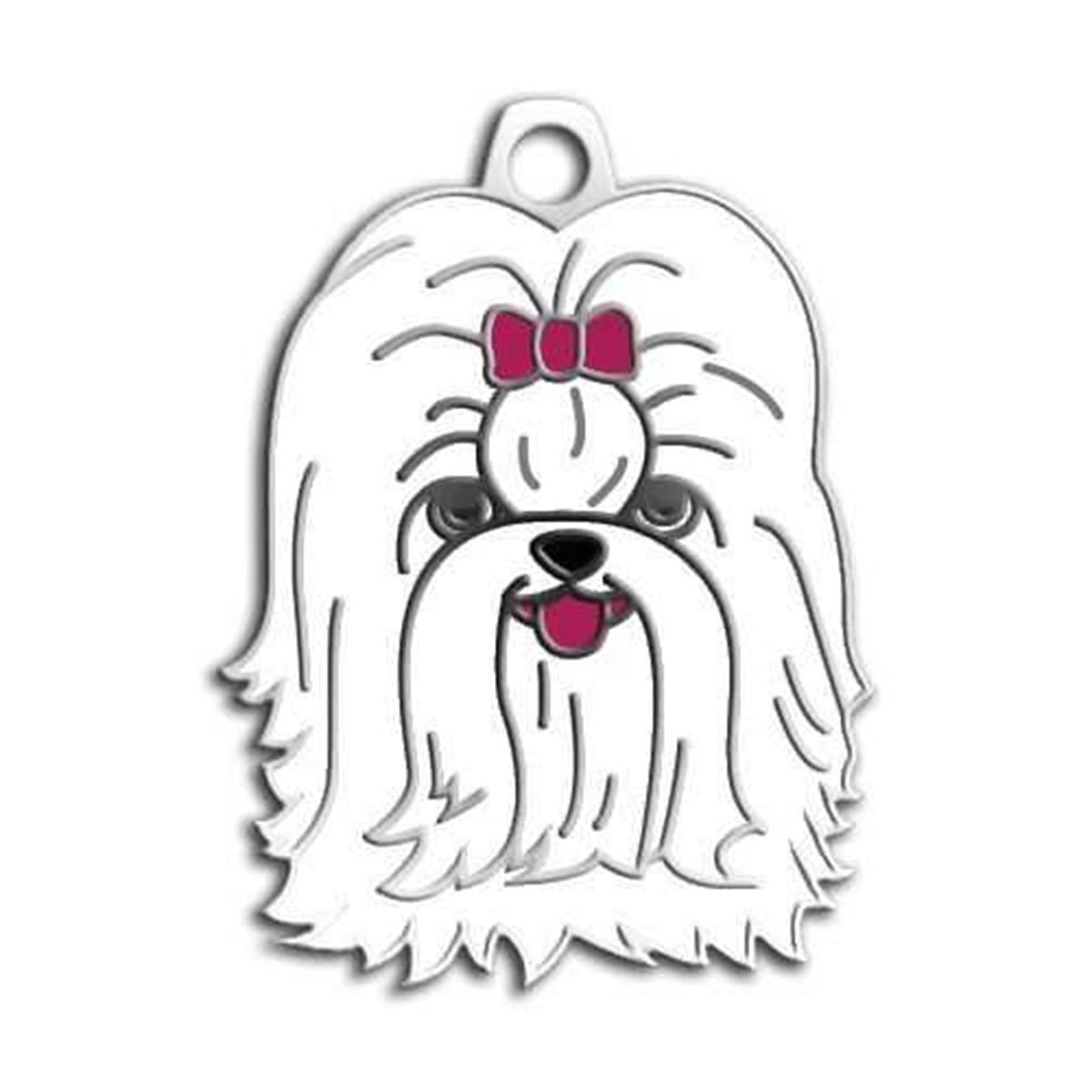 Dalis Pet Tag Shih-Tzu Köpek Künyesi (Beyaz)