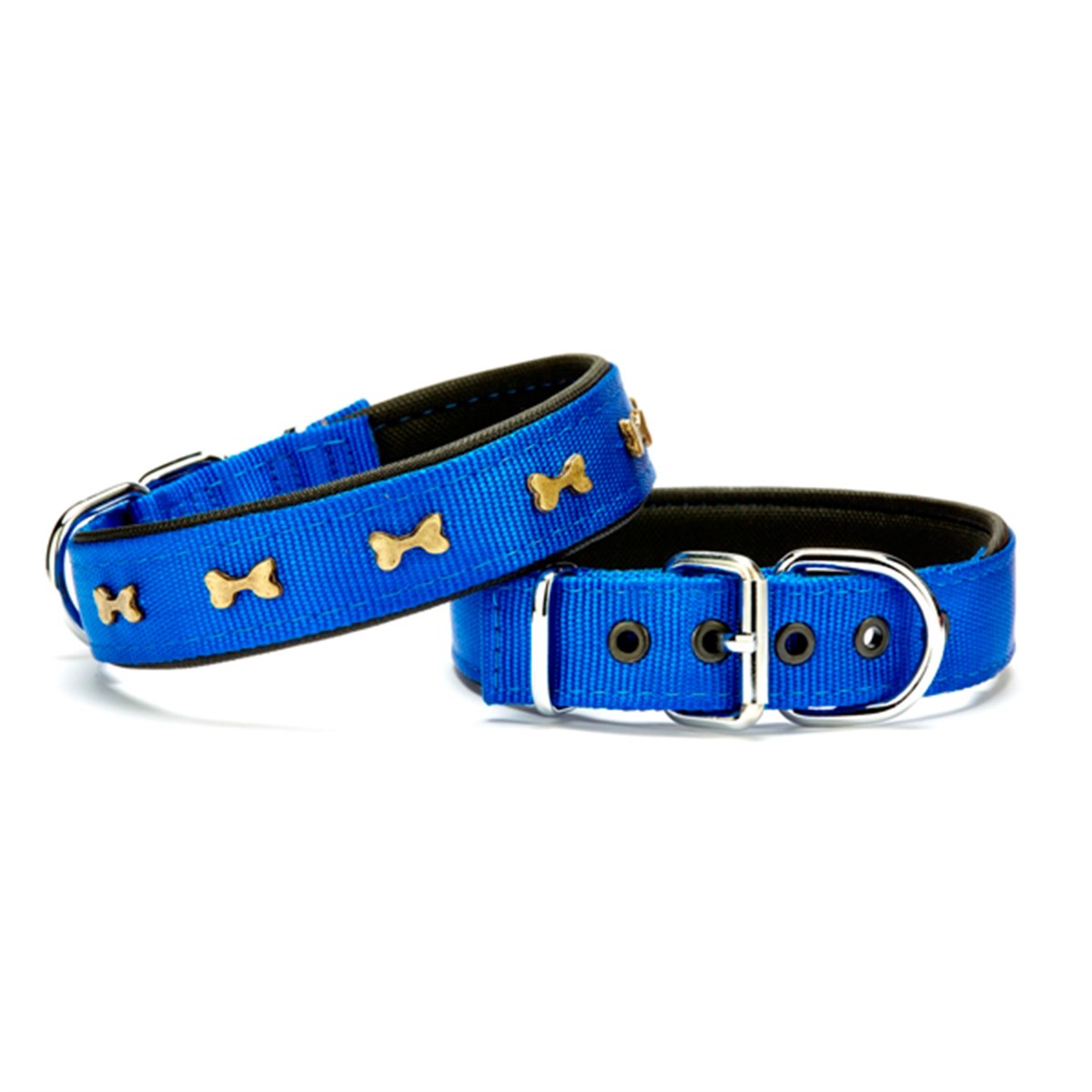 Doggie Metal Kemikli Dokuma Boyun Tasması Medium Blue