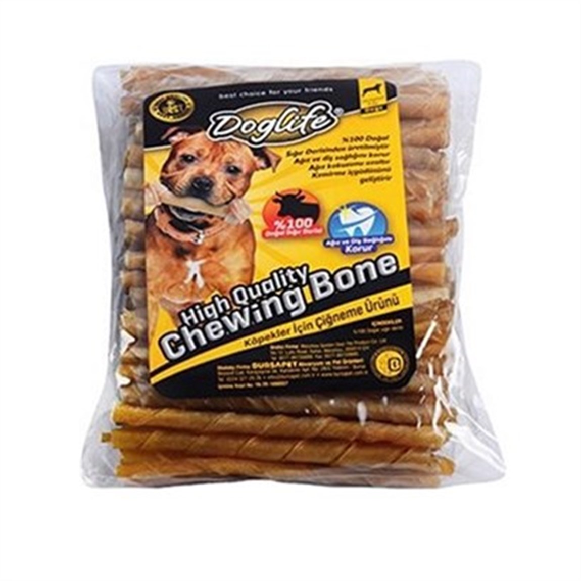 Doglife Naturel Burgulu Kemik 5 Gr 12 Cm 100lü Paket
