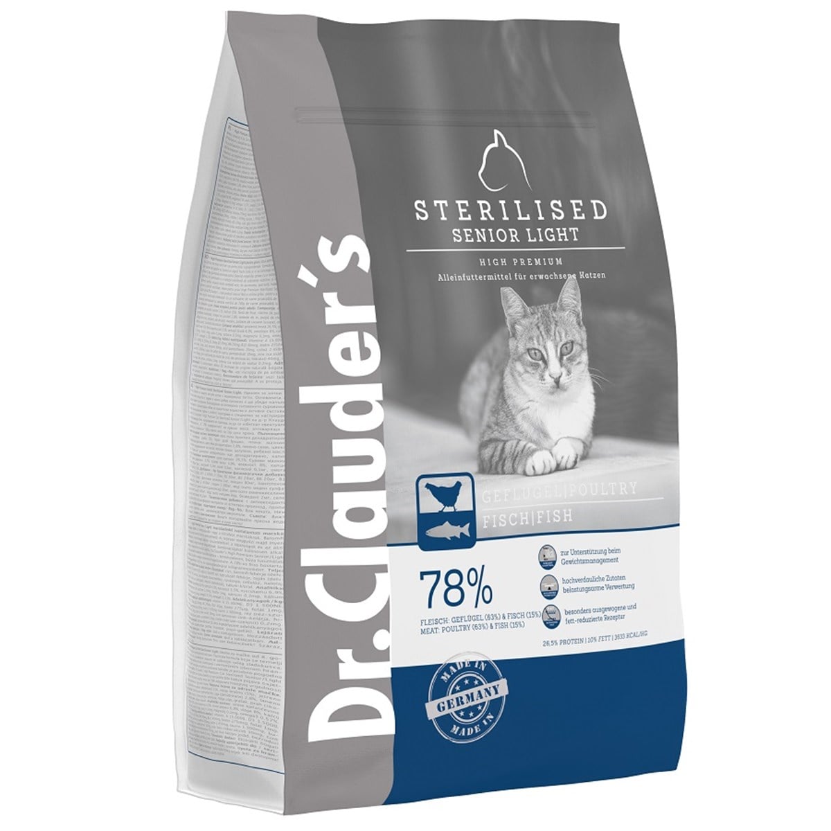 Dr.Clauders Tavuklu Balıklı Yaşlı Kısır Light Kedi Maması 4 Kg