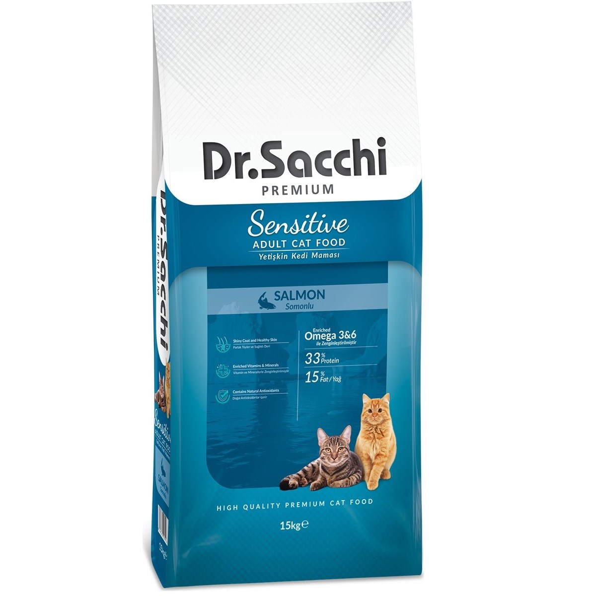 Dr.Sacchi Sensitive Salmon Yetişkin Kedi Maması 15 kg