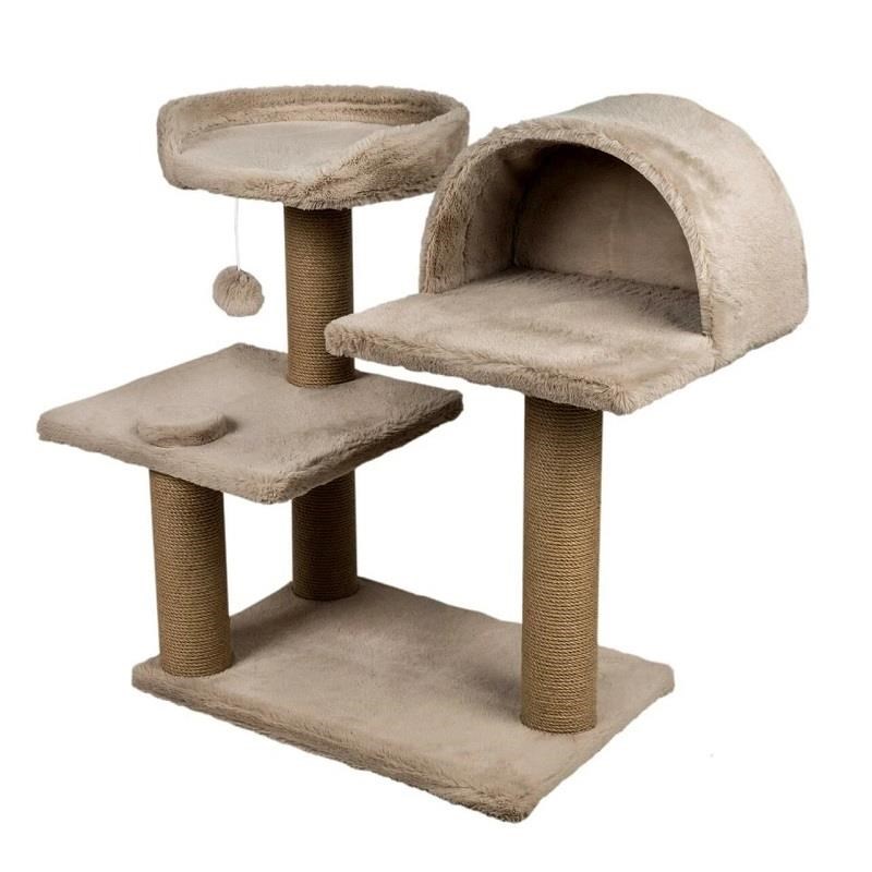 Dubex 53x87x75 cm Kedi Oyun Evi ve Tırmalama Platformu Bej