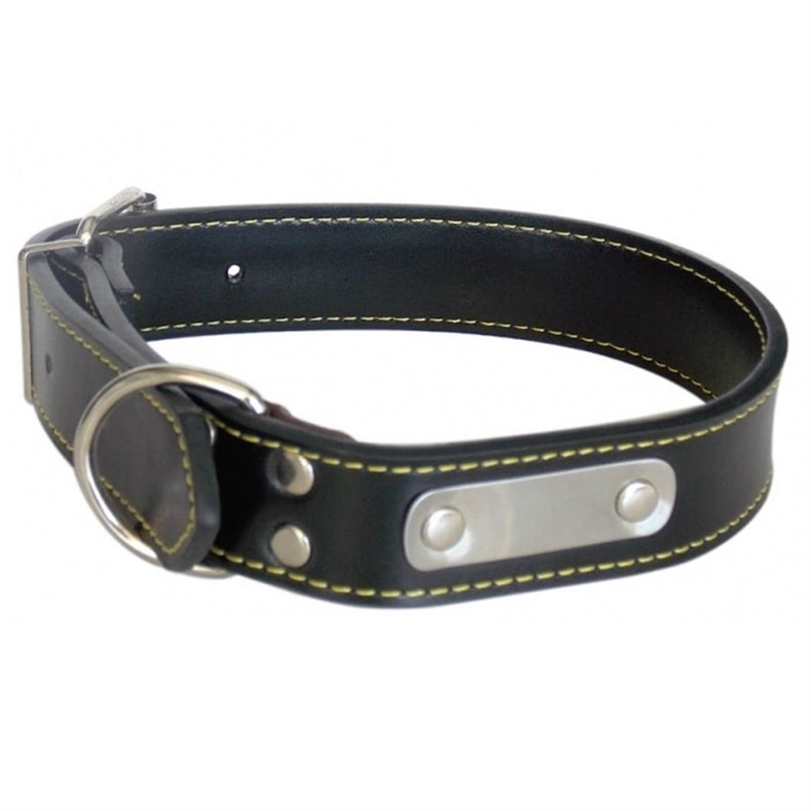 Eastland Deri Metal Plakalı Köpek Tasması 2.5x50 cm Siyah