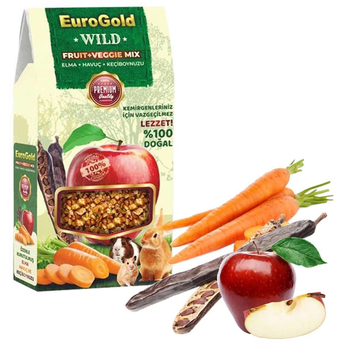 Euro Gold Fruit Veggie Mix Keçiboynuzlu Kemirgen Ödülü 120gr