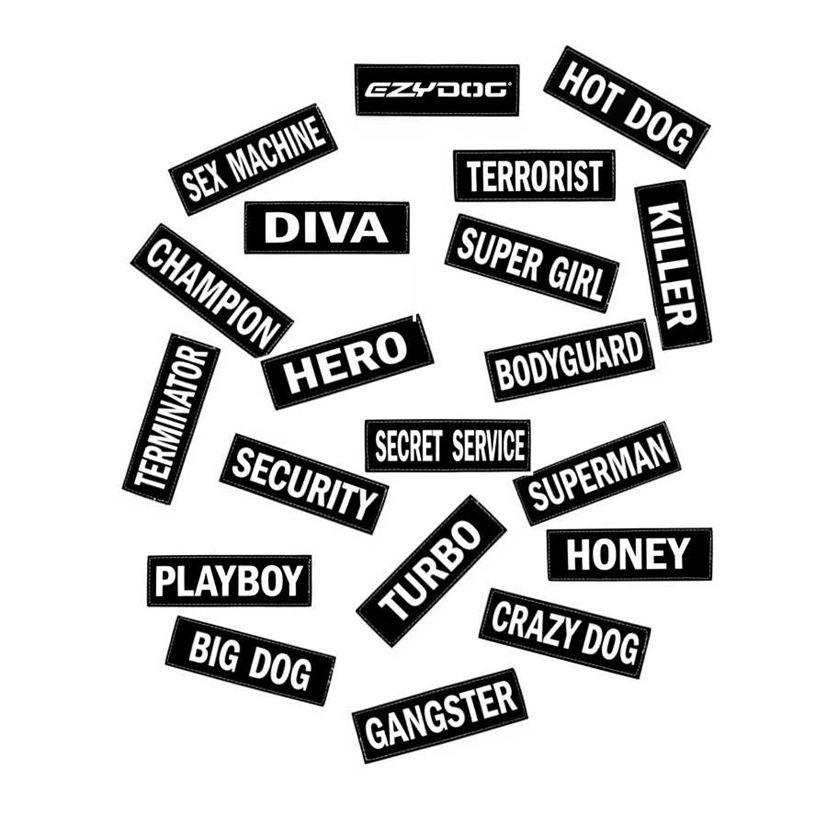 EzyDog Patch Göğüs Tasması Yan Etiketleri BODYGUARD