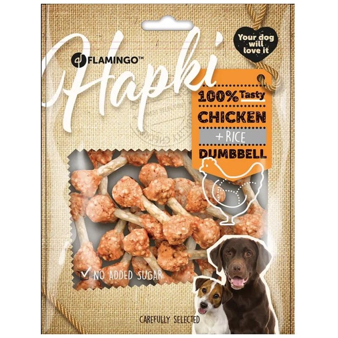 Flamingo Chick n Tavuk ve Pirinçli Dumbell Köpek Ödülü 150 gr