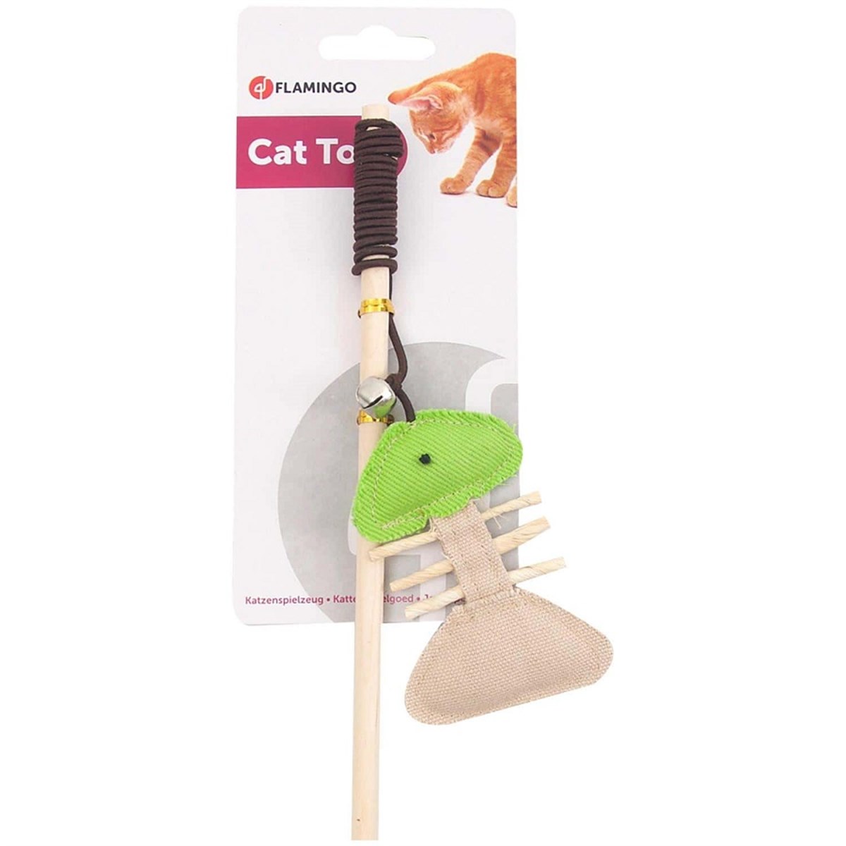 Flamingo Dogal Balıklı Kedi Oyun Oltası