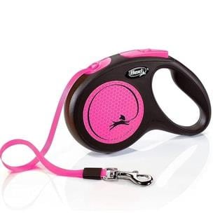 Flexi Neon Otomatik Şerit Tasma Small 5 Mt 15 kg Pembe