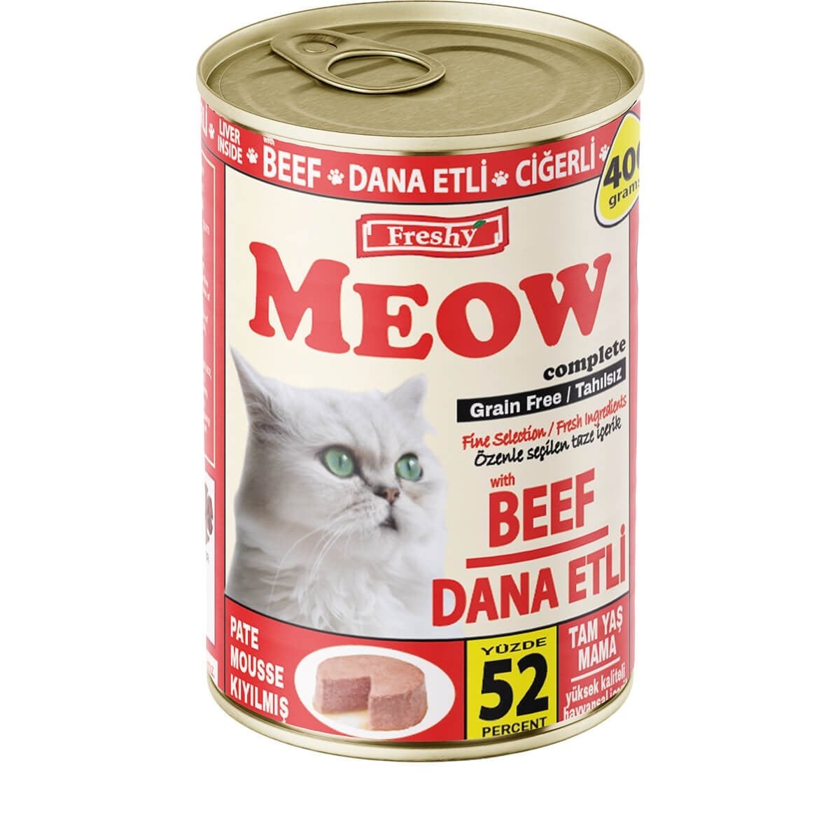 Freshy Meow Dana Etli & Ciğerli  Pate Tahılsız Kedi Konservesi 85gr