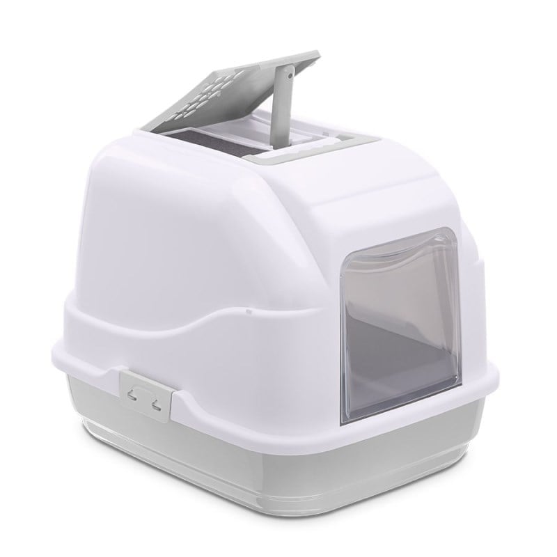 Imac Easy Cat Filtreli Kapılı Kedi Tuvalet Kabı Gri-Beyaz