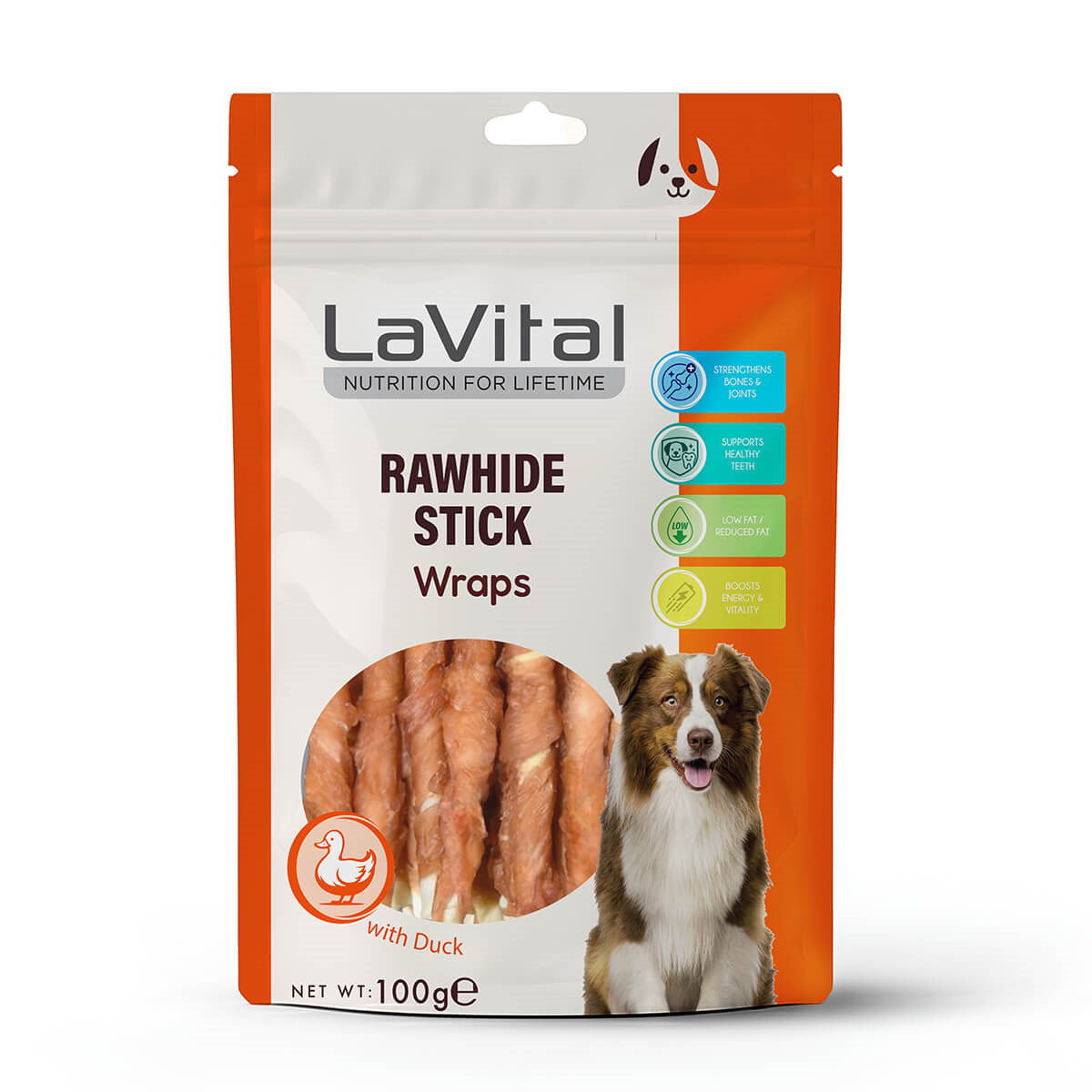 LaVital Ördek Eti Sarılı Çubuk Köpek Ödülü 100g