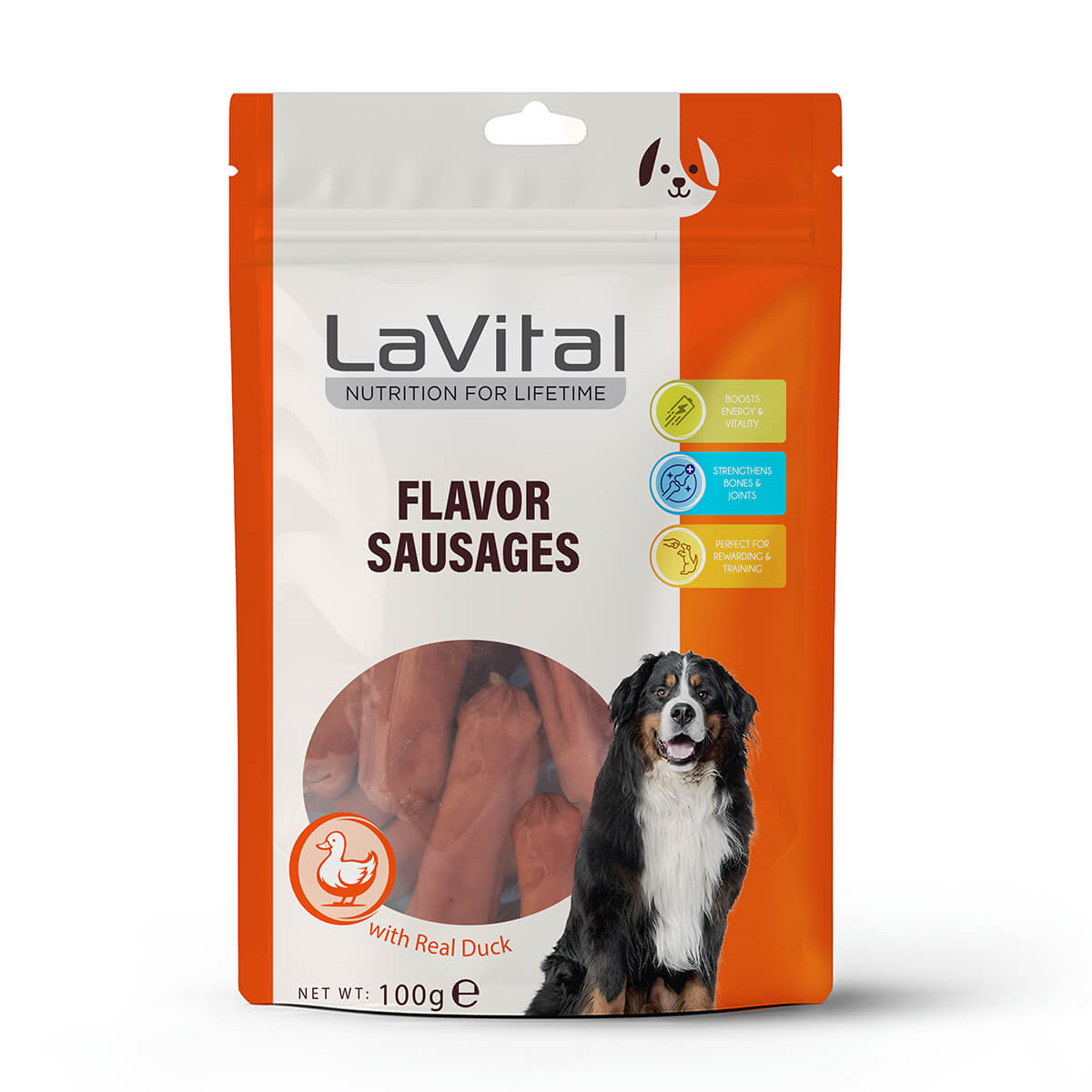 LaVital Ördek Etli Sosis Köpek Ödülü 100g