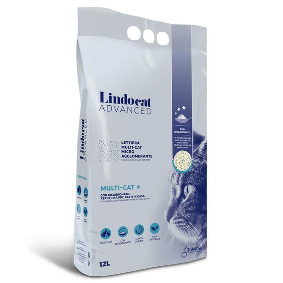 Lindocat Advanced Multicat Koku Önleyici & Ekstra Güçlü Topaklanan Kedi Kumu 12L