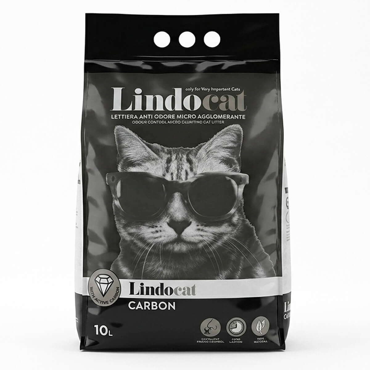 Lindocat Carbon Ekstra Güçlü Topaklanan Kedi Kumu 10 Lt