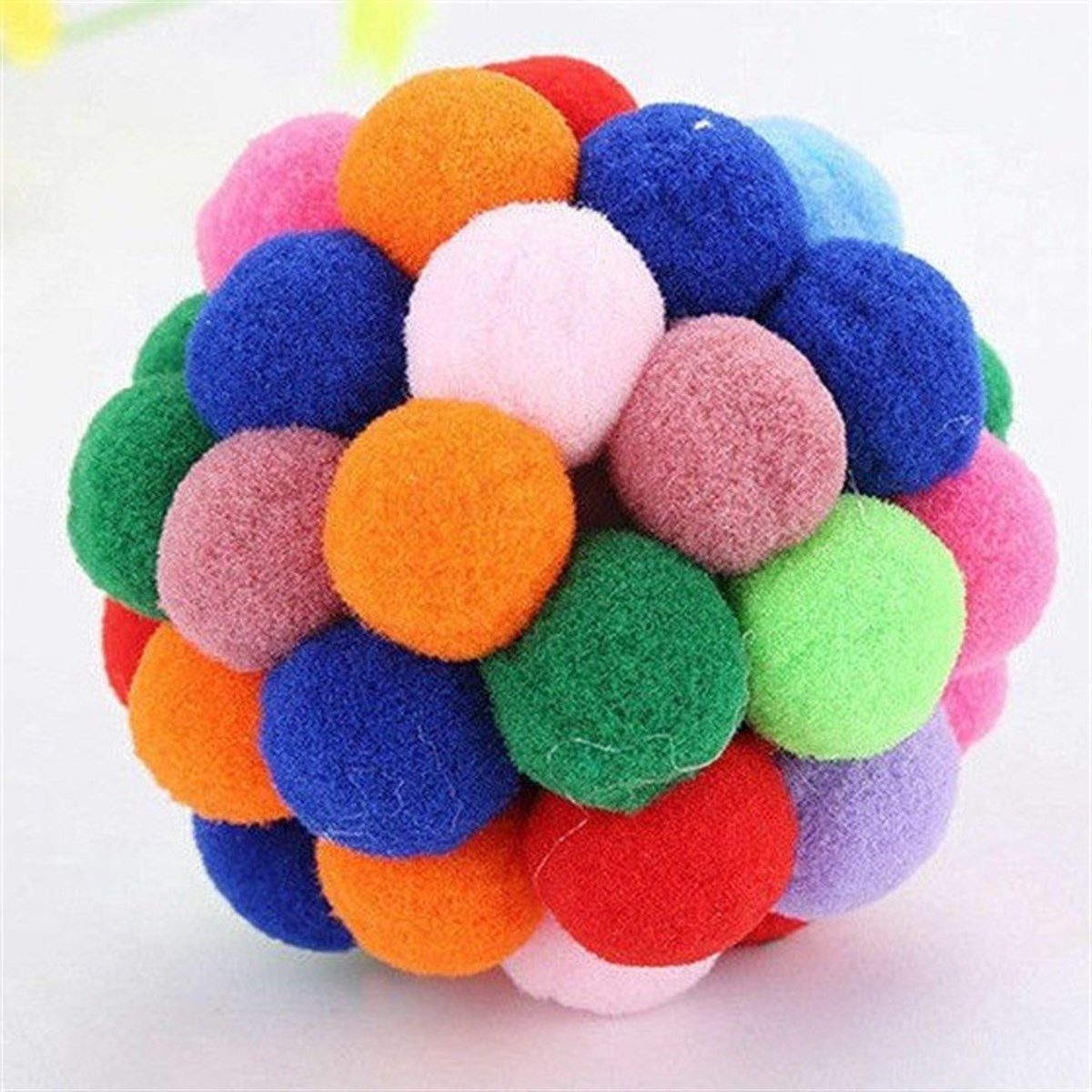 Lion Renkli Peluş Toplar Kedi Oyuncağı 6,5 cm