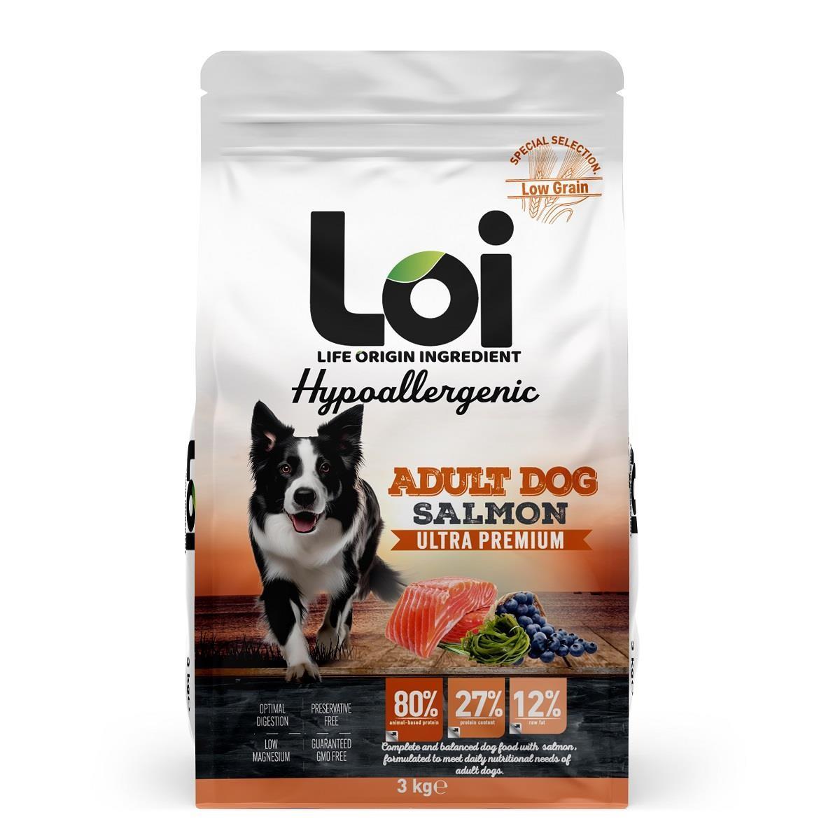Loi Somonlu Yetişkin Köpek Maması 3 Kg
