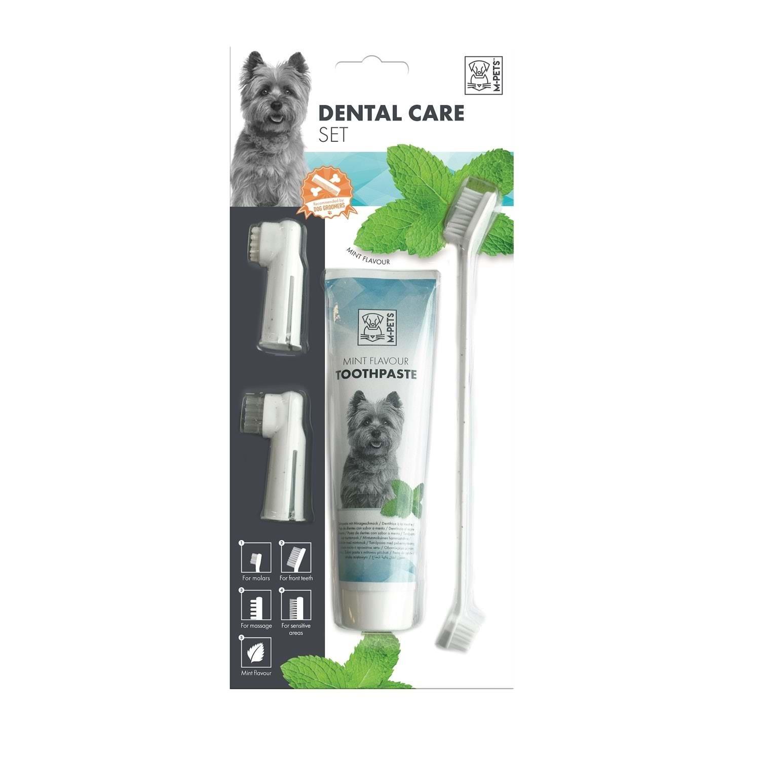 M-Pets Naneli Köpek Diş Macunu + Fırça Seti