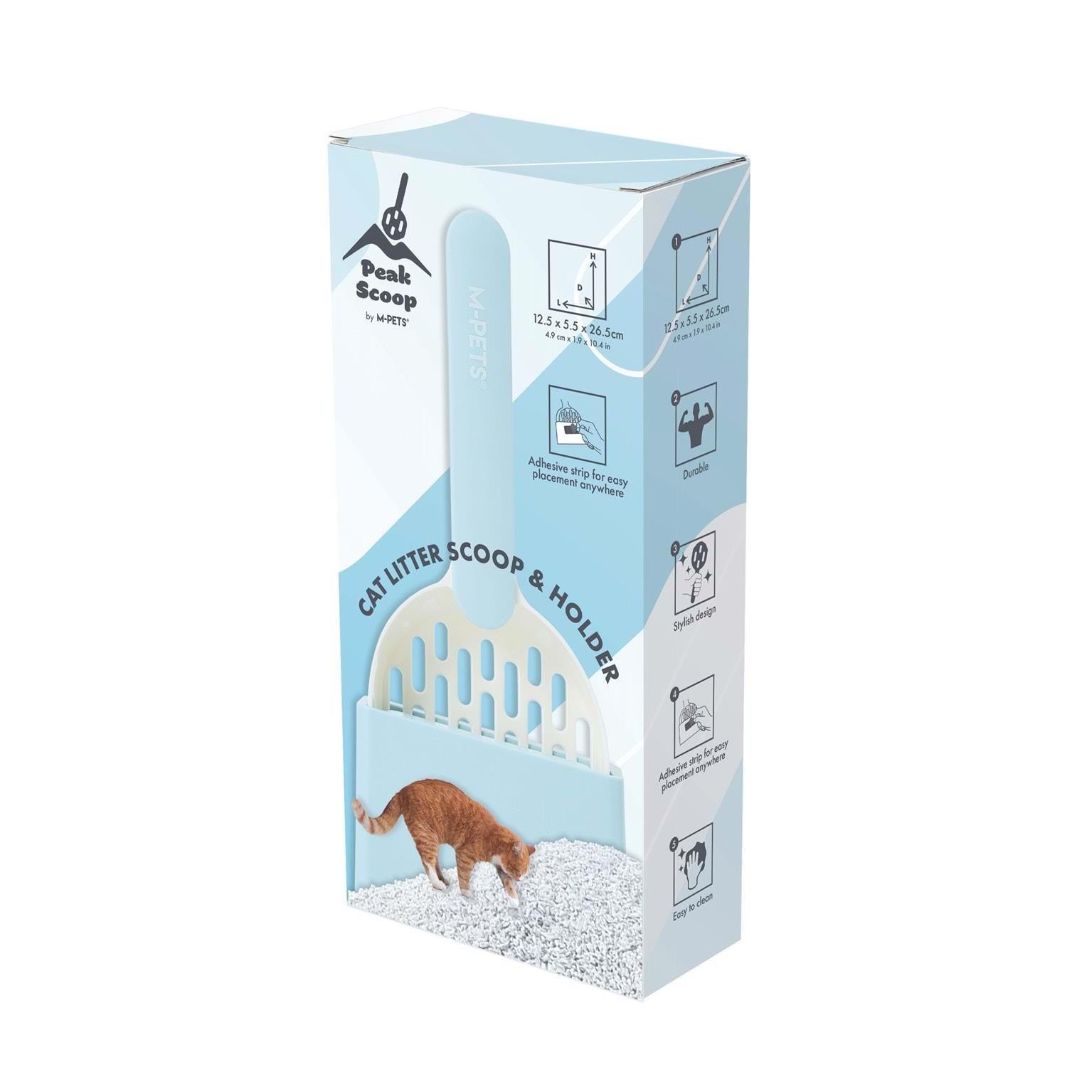 M-Pets Peak Kedi Kumu Küreği Seti Beyaz&Mavi