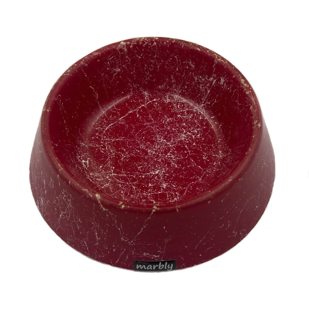 Marbly Light Red Mermerit Kedi Mama Kabı 8 Oz