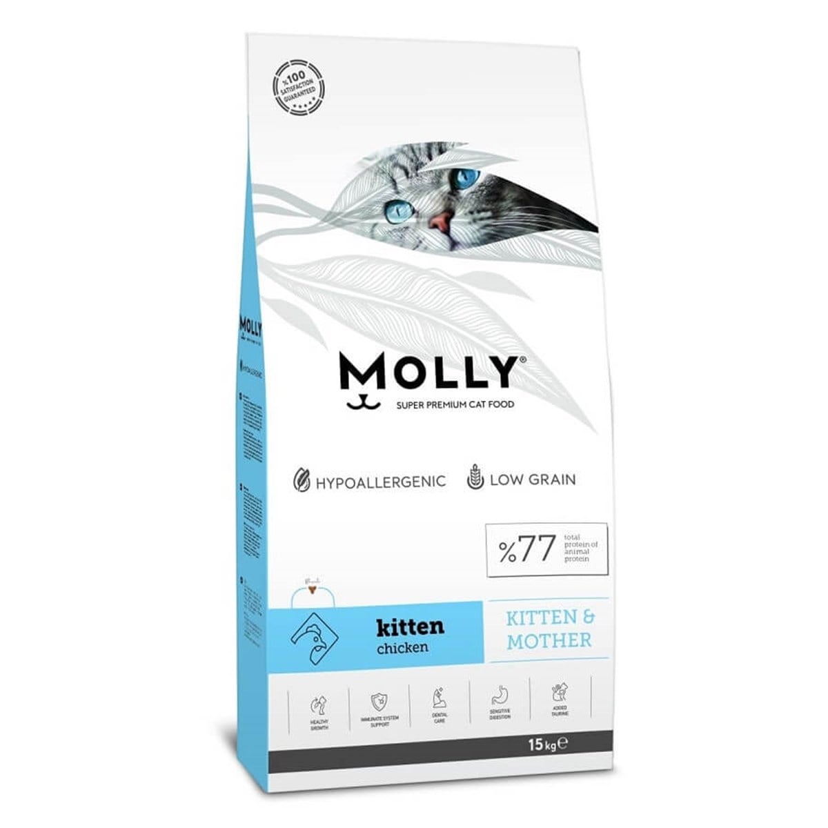 Molly Tavuklu Yavru ve Emziren Kedi Maması 15 kg