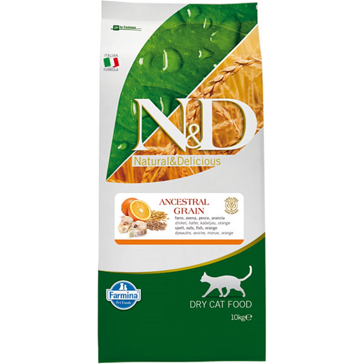 N&D Düşük Tahıllı Balıklı Portakallı Kedi Maması 10 Kg