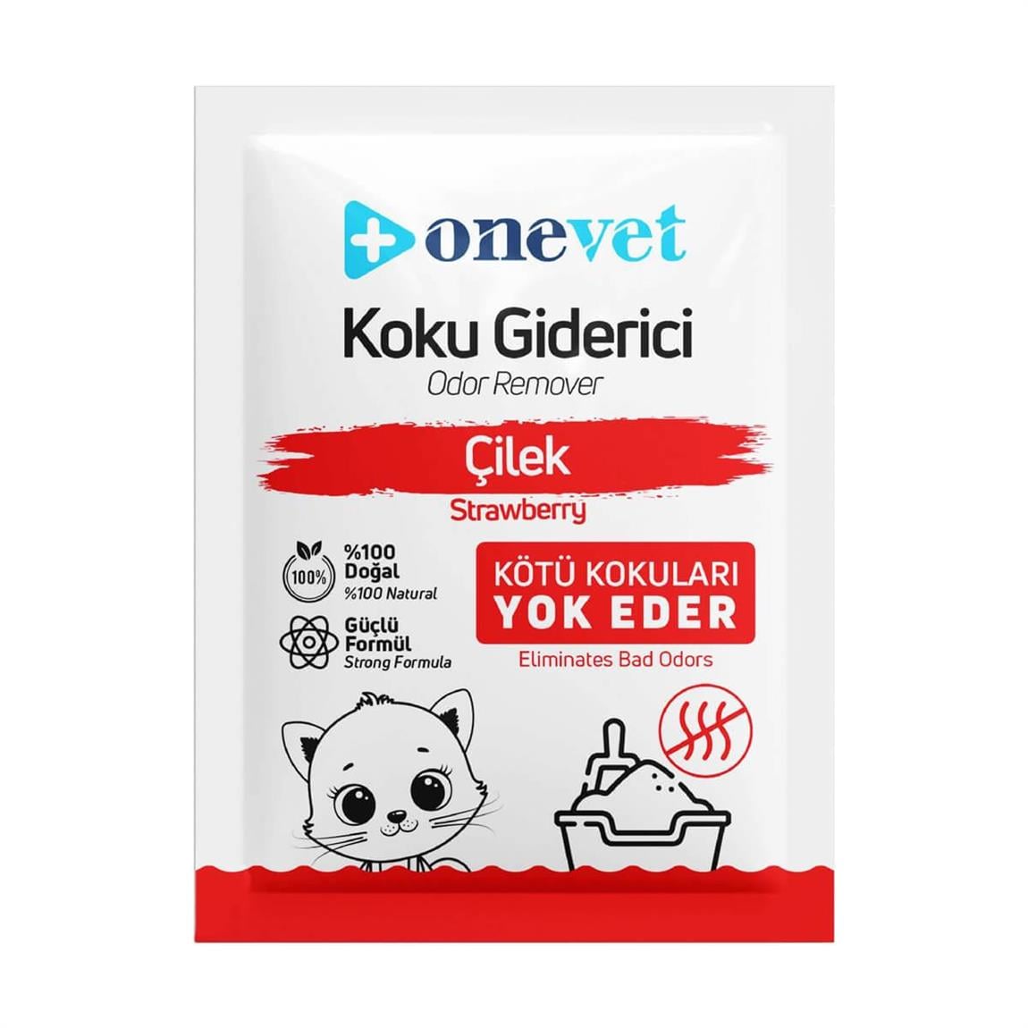 OneVet Strawberry Kedi Kumu Koku Giderici 25 Gr Çilek Aromalı