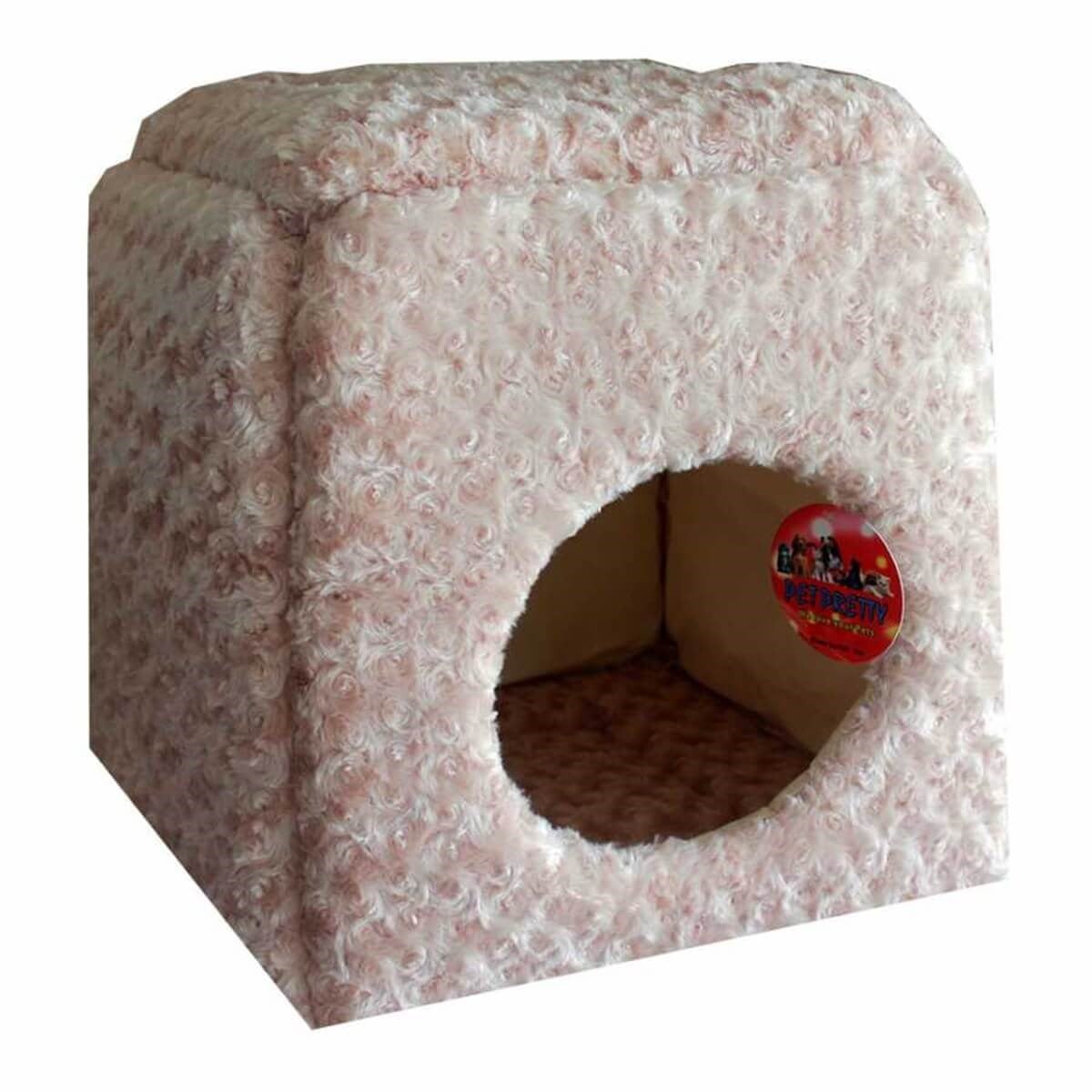 Pet Pretty Yuvalı Kedi ve Köpek Yatağı Peluş Gri 40X40 Cm