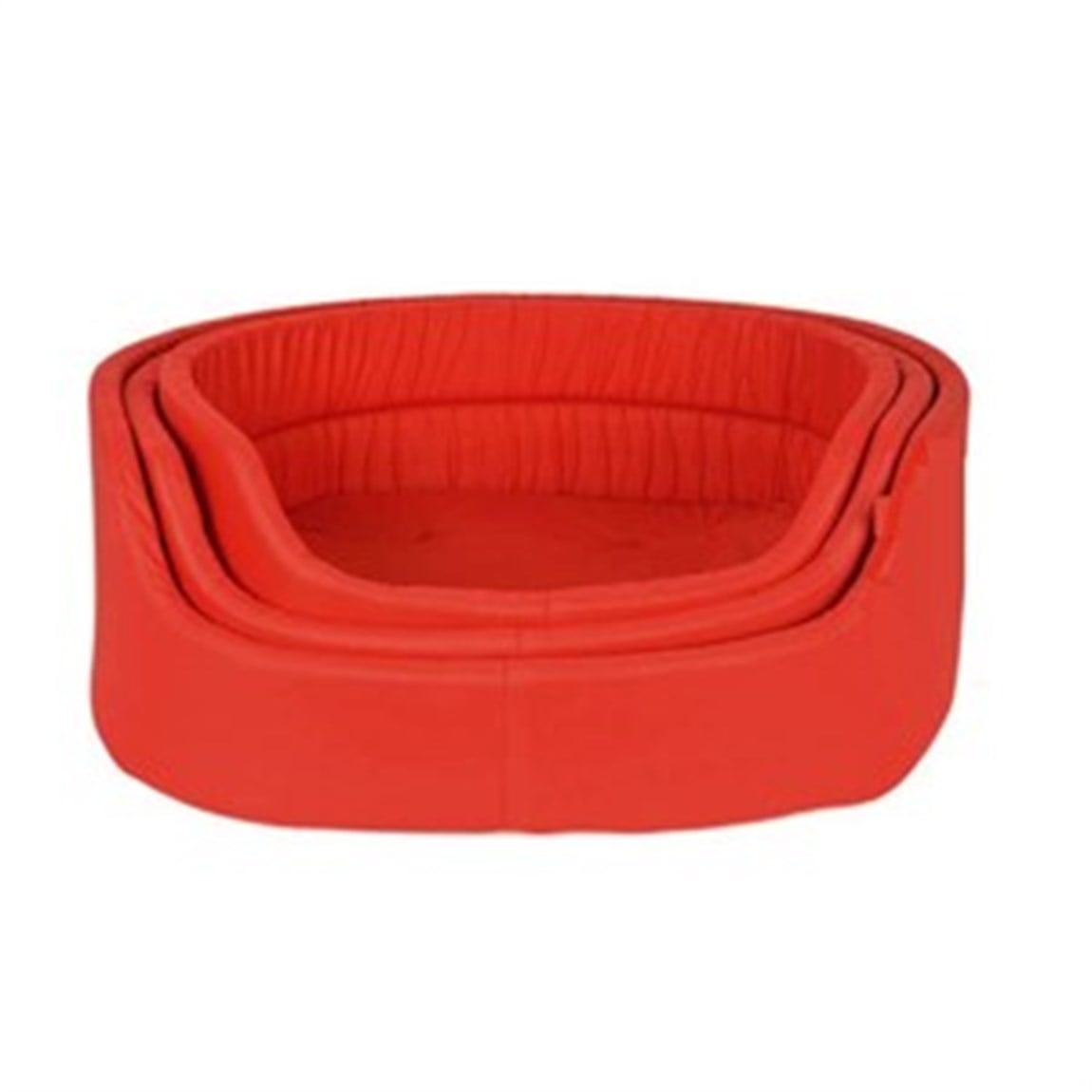 Petprety Kumaş Kedi Köpek Oval Yatağı Kırmızı No:3