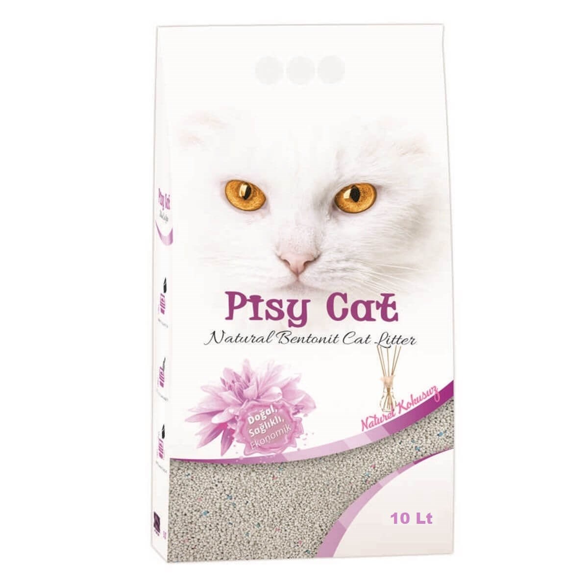 PisyCat Natural Tozsuz Topaklaşan İnce Kedi Kumu 10Lt