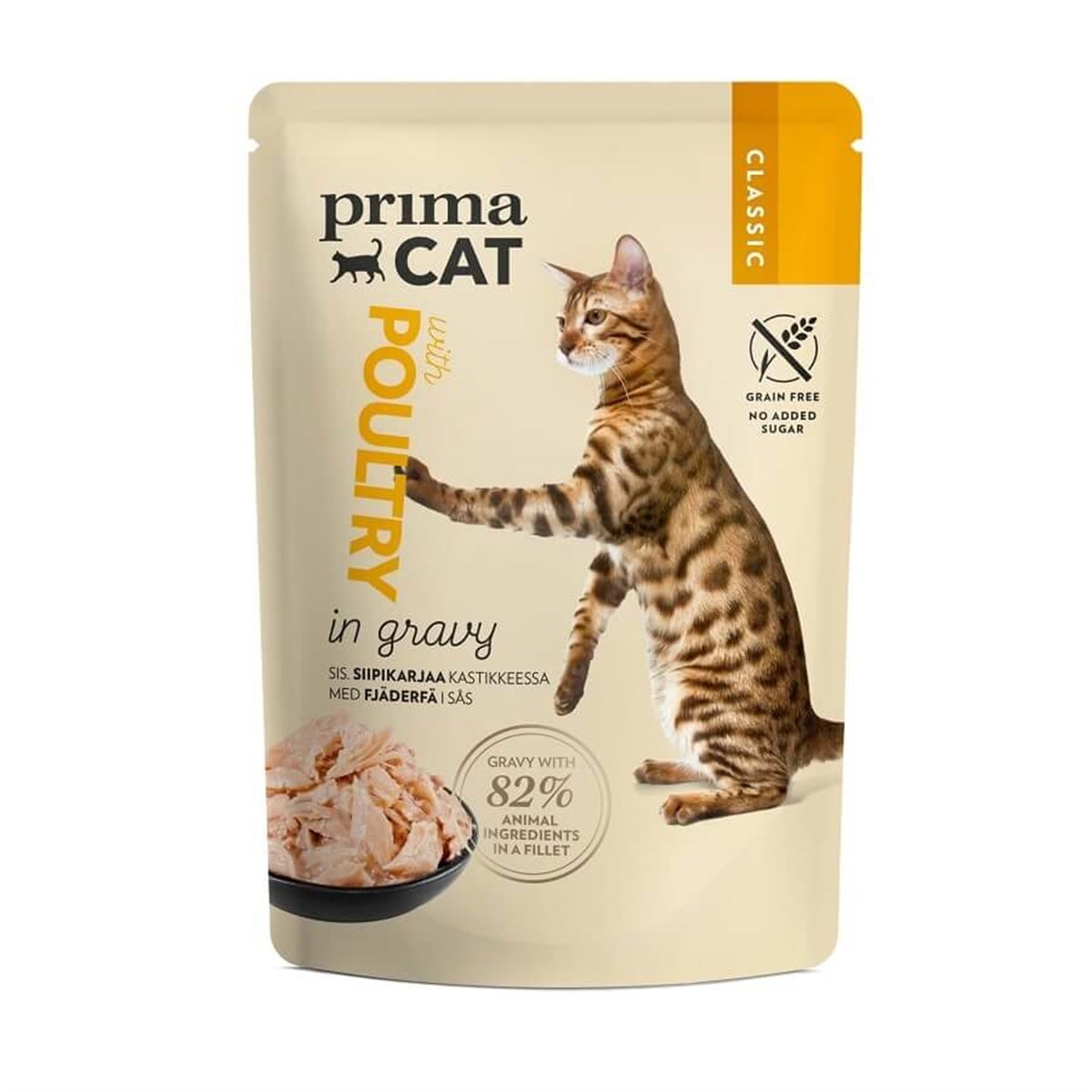 PrimaCat Tavuklu Jöleli Pouch Tahılsız Kedi Konservesi 85gr