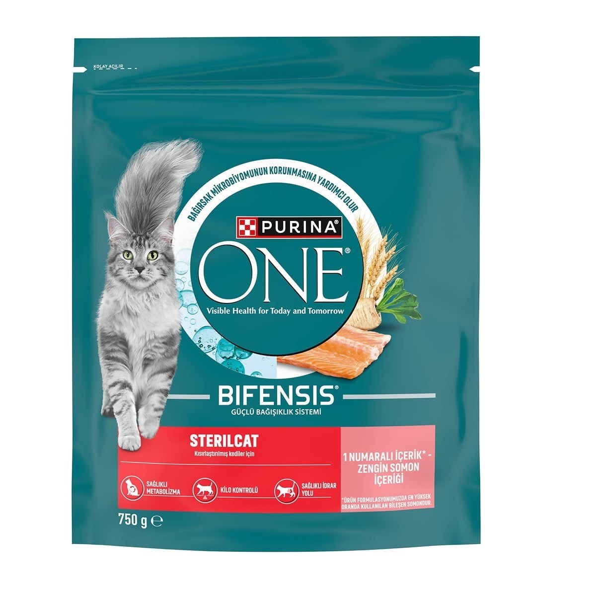 Purina One Steril Cat Salmon & Wheat Kısır Kedi Maması  750Gr