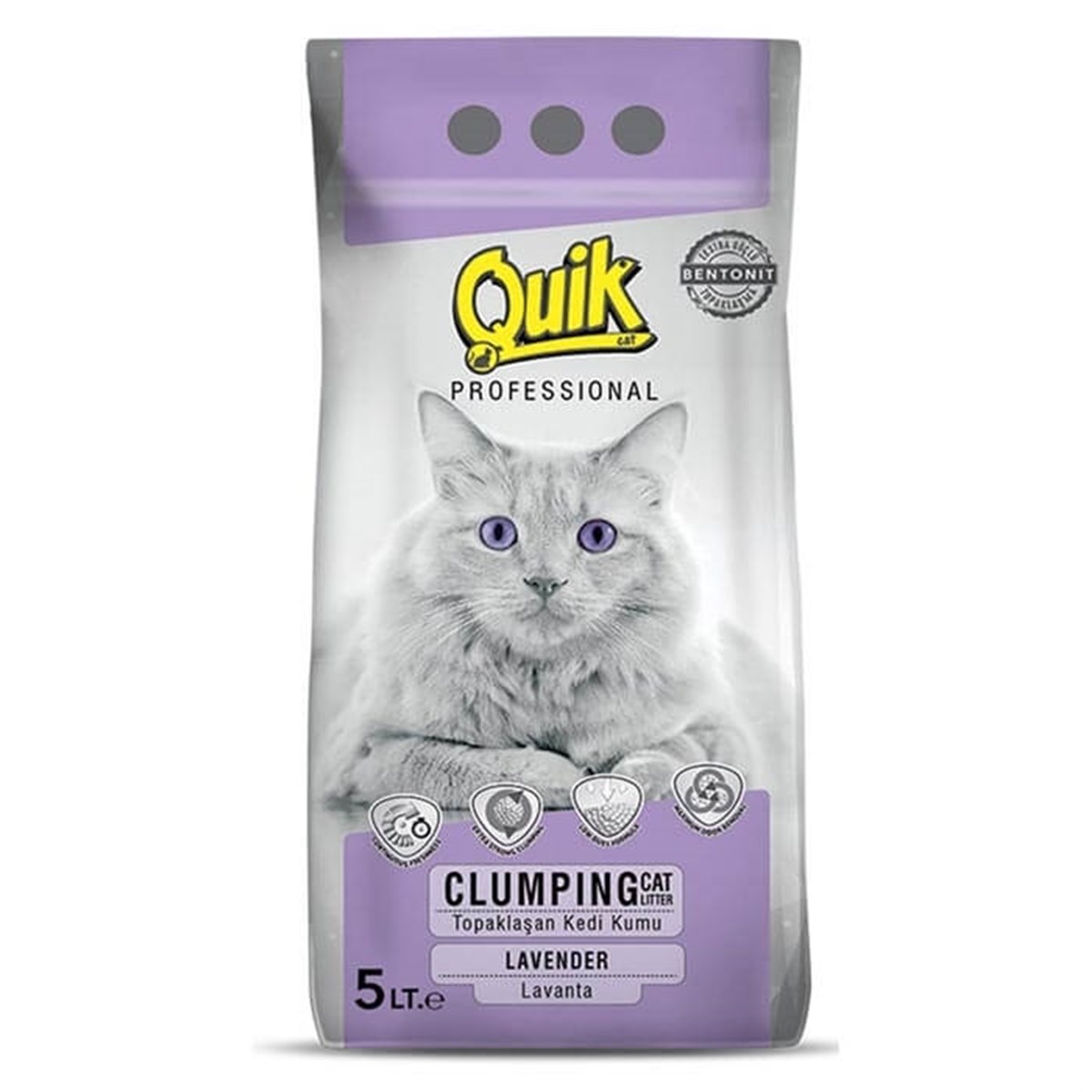 Quik Lavantalı İnce Topaklaşan Kedi Kumu 5 Lt