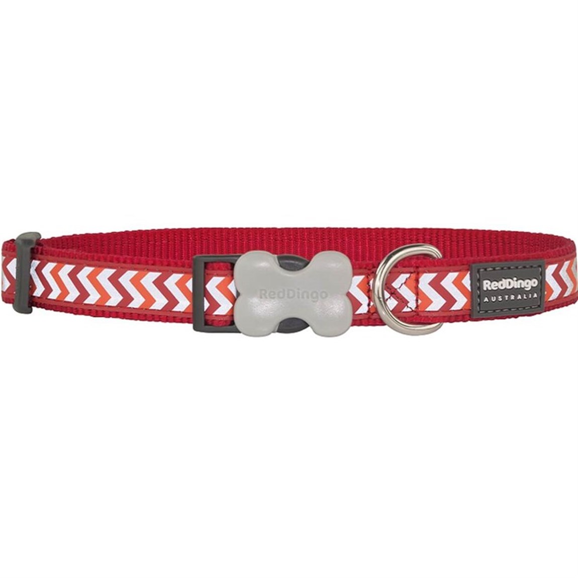 RedDingo Fosforlu Ziggy Desenli Köpek Boyun Tasması Kırmızı 20mm