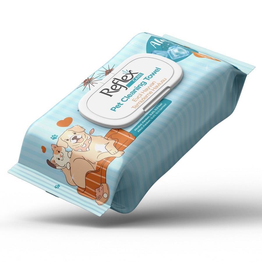 Reflex Care Alaçatı Ice Kokulu Kedi ve Köpekler için Temizlik Havlusu 50'Li