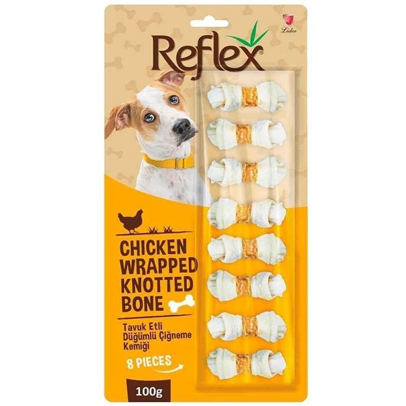 Reflex Tavuk Etli Düğümlü 8li Köpek Ödül Kemiği 100 Gr