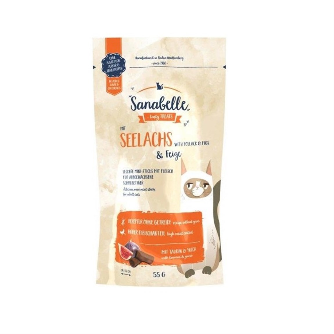 Sanabelle Snack Kömür Balıklı ve İncirli Kedi Ödülü 55 Gr