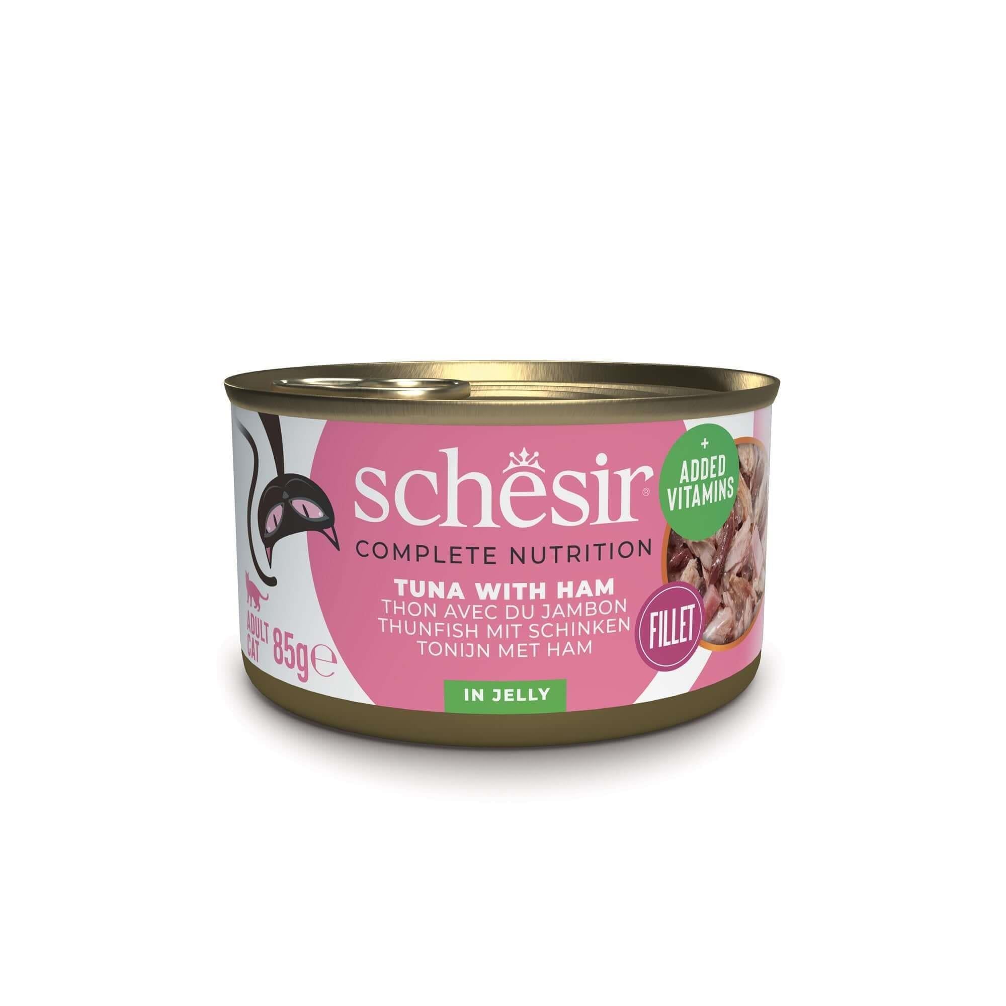 Schesir Jelly Ton Balığı ve Jambon Yetişkin Kedi Konservesi 85 Gr