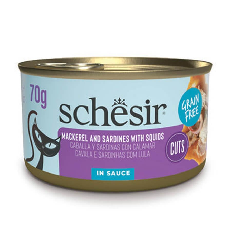 Schesir Sardalya ile Uskumrulu Sos İçinde Kedi Konservesi 70g