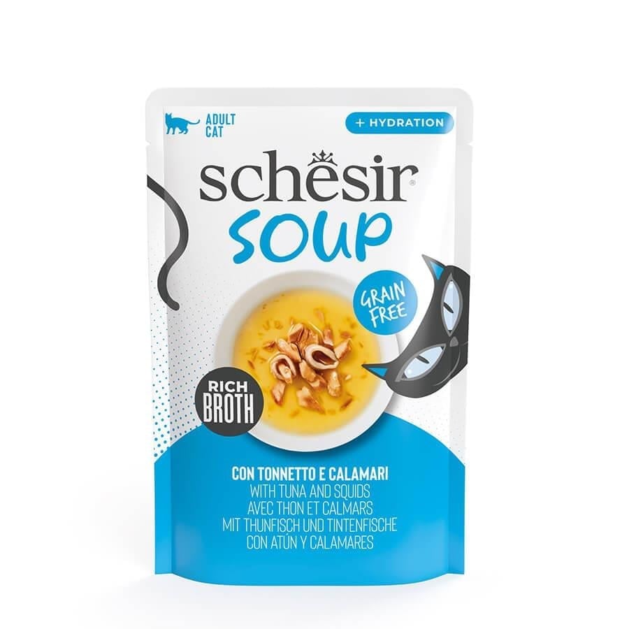 Schesir Soup Ton Balığı ile Kalamar Yetişkin Kedi Çorbası Pouch 40 Gr