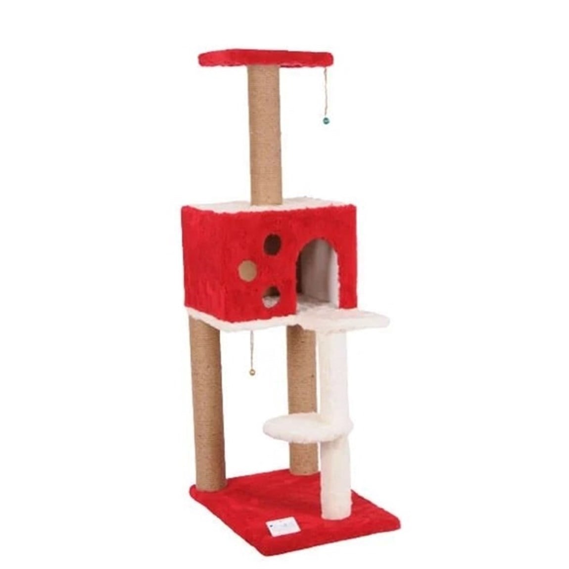 Starpet Kare Evli Merdivenli Kedi Tırmalama Kırmızı 124 Cm